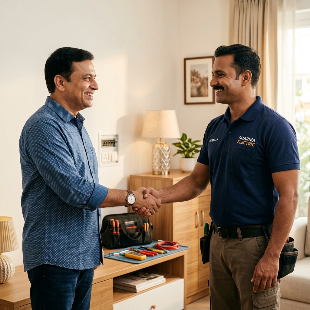 Customer and Service Professional Shaking Hands